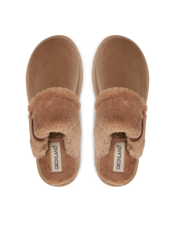 Grunland Loxy CI3509: Ciabatte Donna In Pelo, Marrone Cuoio