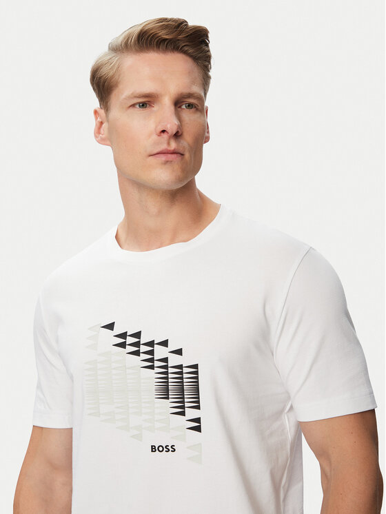 BOSS BOSS Camiseta Network Flag 50566853 Blanco Regular Fit