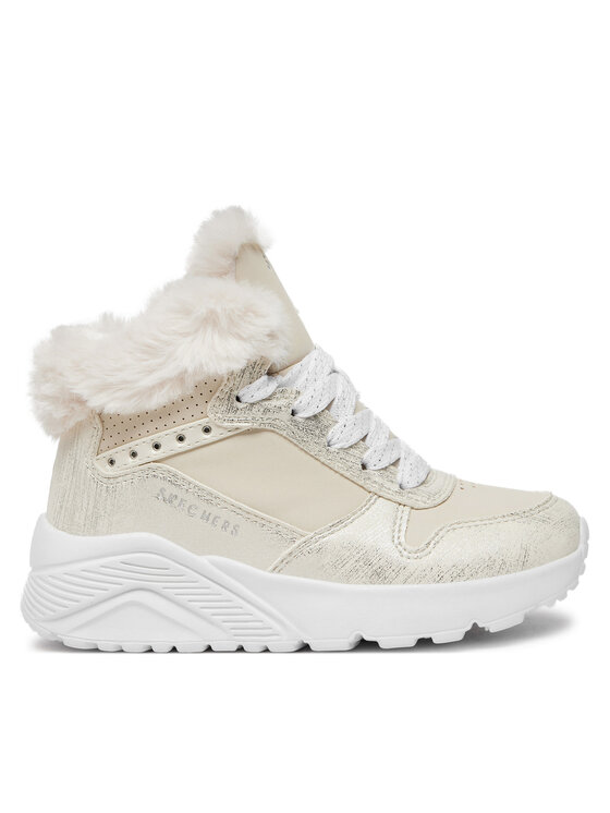 Skechers Īsie zābaki Skechers Uno Lite - Comfurt Collar 310396L/NAT Écru