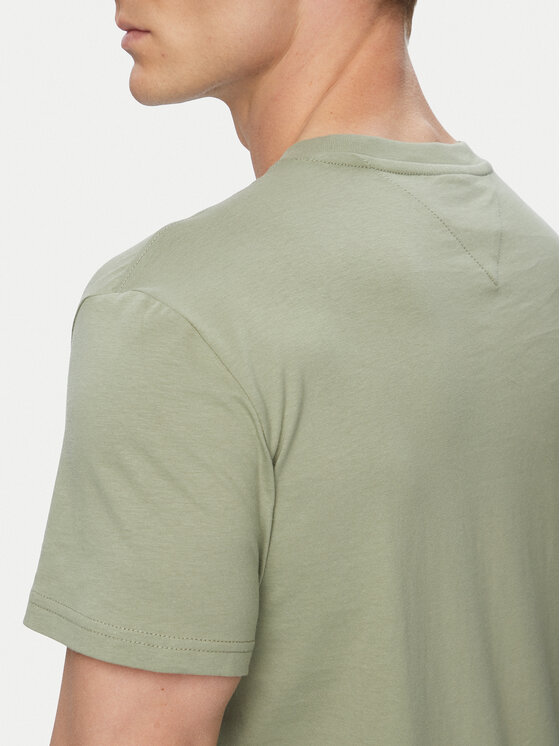 Tommy Jeans Tommy Jeans Camiseta Linear Chest DM0DM21780 Verde claro Slim Fit