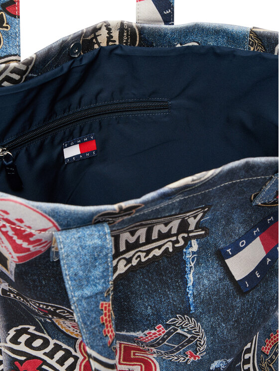 Tommy Jeans Torebka Tommy Jeans Tjw Bodega Trompe L'Oeil Tote AW0AW19304 Granatowy