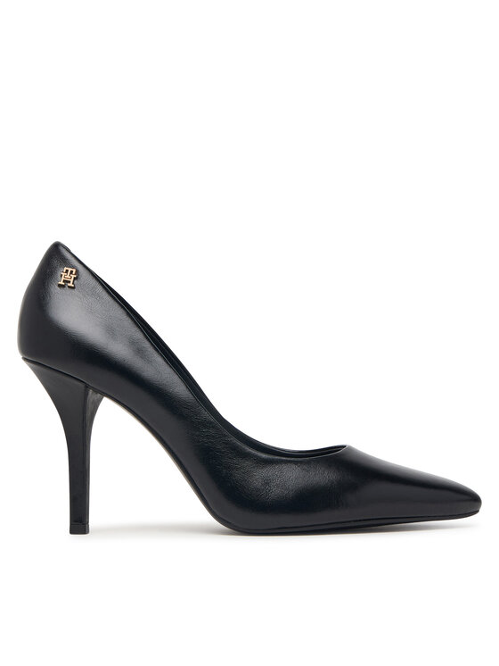 Tommy Hilfiger Aukštakulniai Tommy Hilfiger High Heel Court Leather Shoe FW0FW09527 Juoda