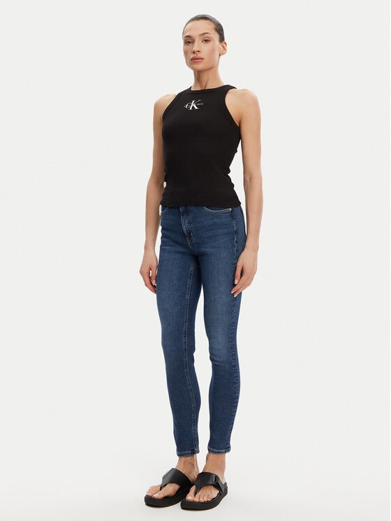 Calvin Klein Jeans Calvin Klein Jeans Top Monologo J20J225301 Nero Slim Fit