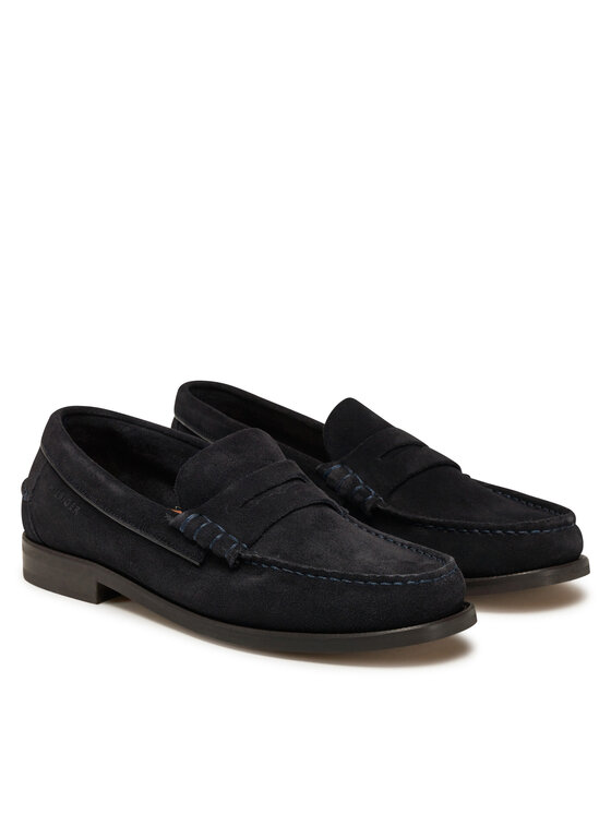 Tommy Hilfiger Mokasíny Tommy Hilfiger Classic Hilfiger Suede Loafer FM0FM05363 Tmavomodrá