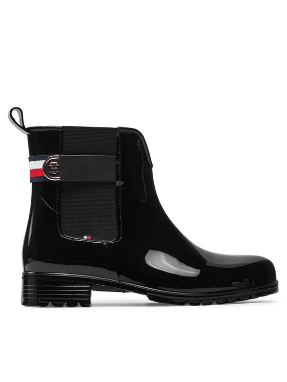 Tommy Hilfiger Gumene čizme Tommy Hilfiger Hardware Rainboot FW0FW05968 Crna