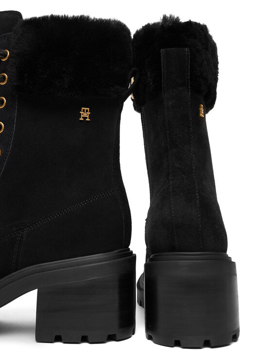 Tommy Hilfiger Kotníková obuv Tommy Hilfiger Th Shearling Lace Up Boot FW0FW08999 Černá