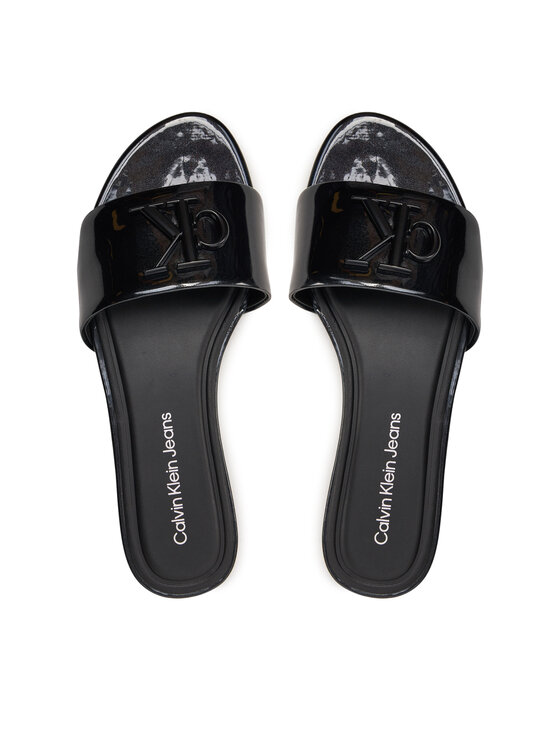 Calvin Klein Jeans Παντόφλες Calvin Klein Jeans Flat Sandal Slide Mg Met YW0YW01348 Μαύρο