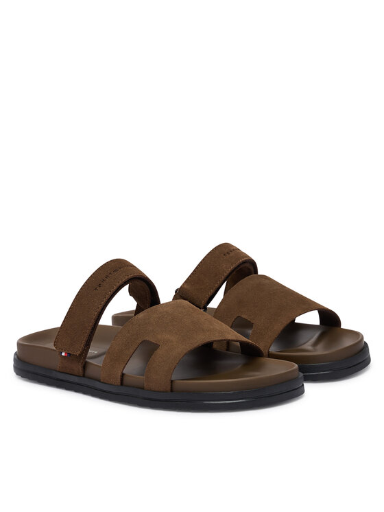 Tommy Hilfiger Чехли Tommy Hilfiger Adjustable Premium Suede Sandal FM0FM05774 Кафяв