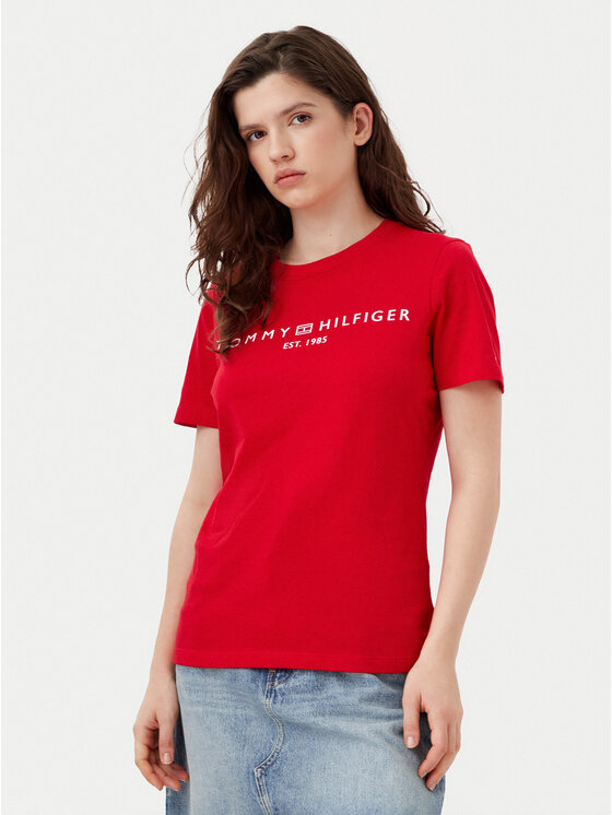Tommy Hilfiger Tommy Hilfiger Majica WW0WW40276 Rdeča Regular Fit
