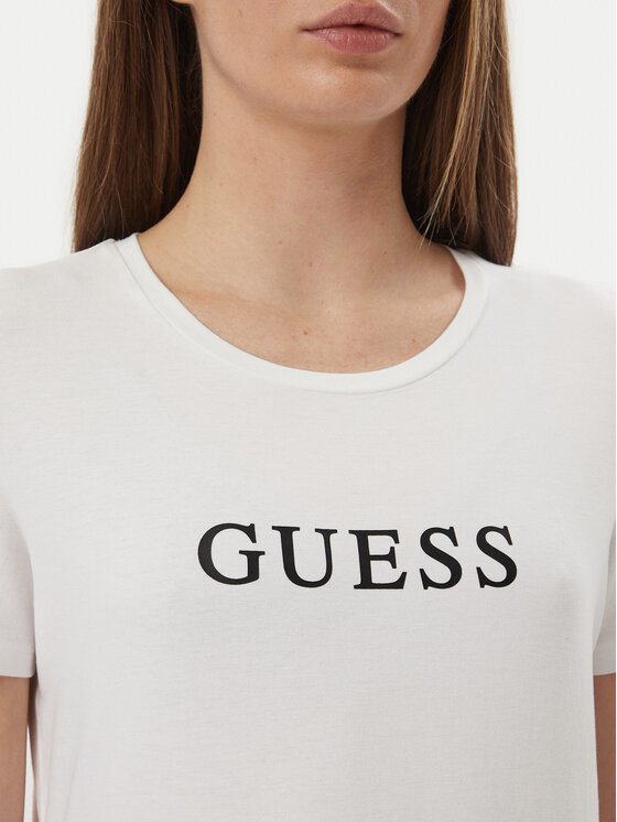 Guess Guess Marškinėliai O5RI01 KBBU1 Balta Slim Fit