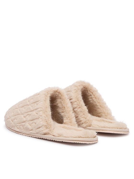 Calvin Klein Pantofole Calvin Klein Home Slipper Fur Aop HW0HW03218 Beige