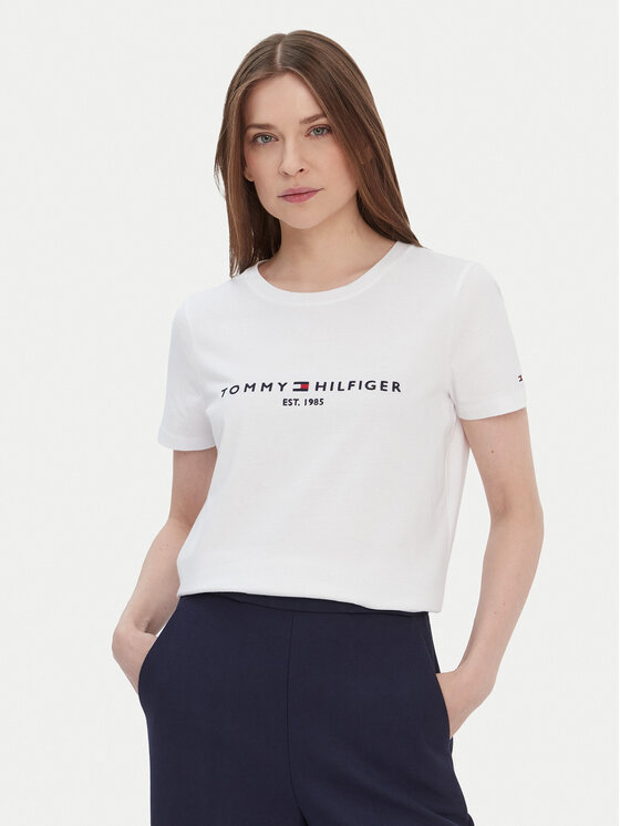 Tommy Hilfiger Tommy Hilfiger Camiseta Heritage C-Nk WW0WW31999 Blanco Regular Fit