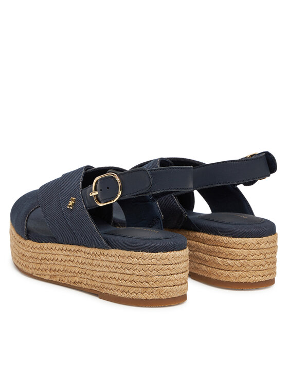 Tommy Hilfiger Espadrile Tommy Hilfiger Denim Espadrille Platform Sandal FW0FW08669 Tamnoplava