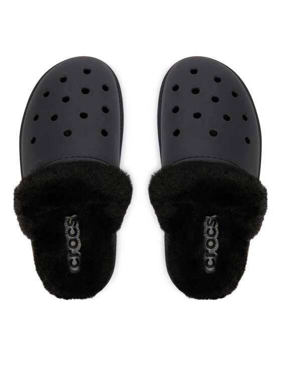 Crocs Copati Crocs Classic Fuzz Scuff 212143 Črna