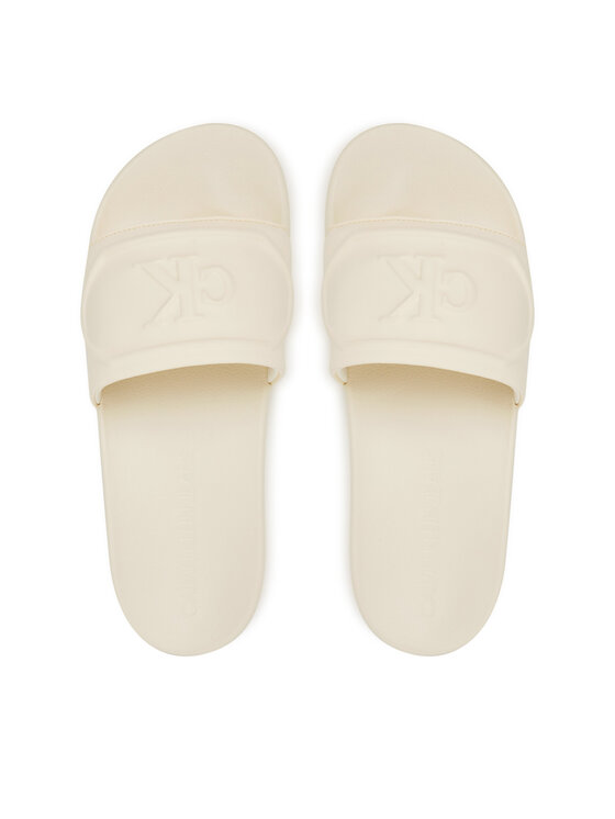 Calvin Klein Jeans Šlepetės Calvin Klein Jeans Slide Pu Hf Mg YW0YW01879 Écru