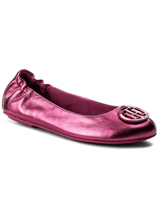 Tommy Hilfiger Балеринки Tommy Hilfiger Flexible Leather Ballerina FW0FW02780 Розов