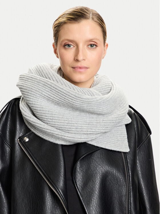Calvin Klein Зимен шал Calvin Klein Ck Metal Wool Rib Scarf LV04D8056G Сив