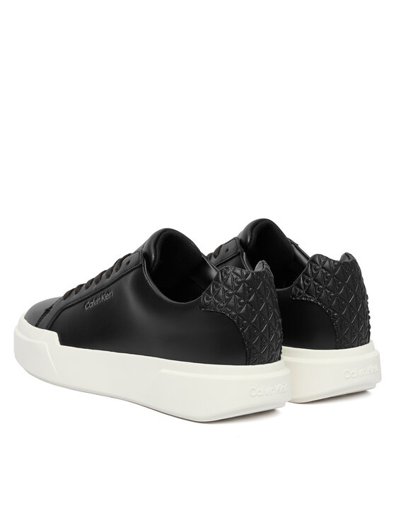 Calvin Klein Sneakersy Calvin Klein Chunky Cupsole Laceup Lth Bt Aop YW0YW02036 Czarny