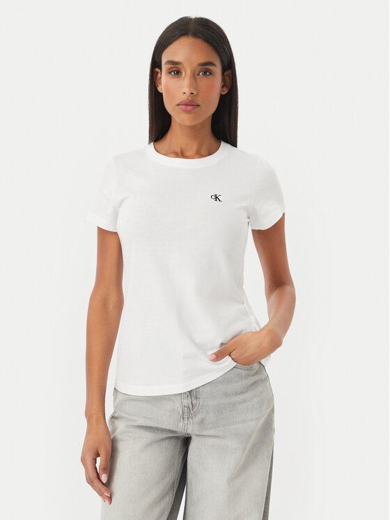 Calvin Klein Jeans Calvin Klein Jeans Póló J20J212883 Fehér Slim Fit