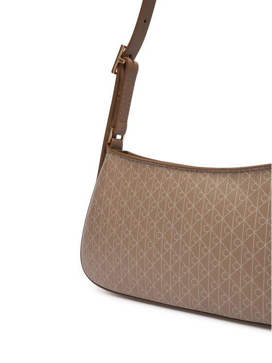 Calvin Klein Geantă Calvin Klein Emblem Aop Small Shoulder Bag LV04F3324G Bej