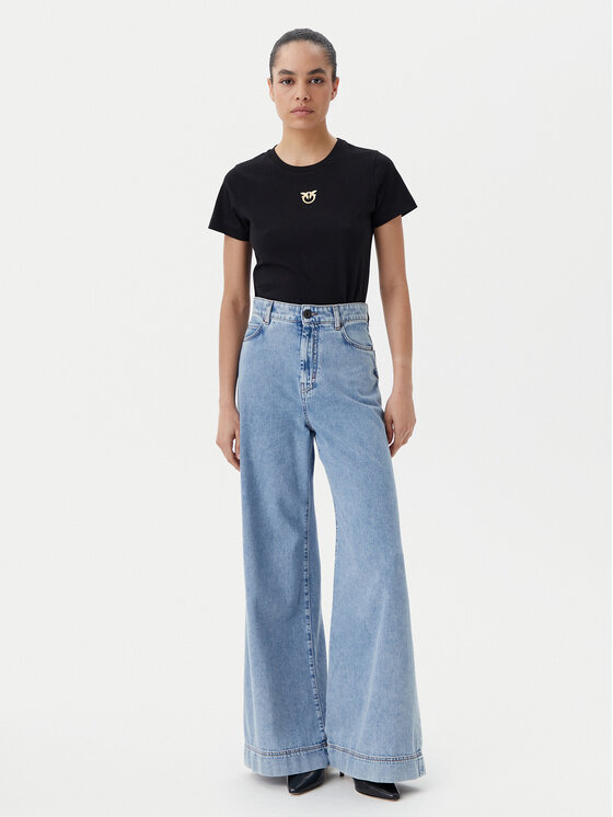 PINKO PINKO Футболка Bussolotto 100355 A2OD Чорний Regular Fit