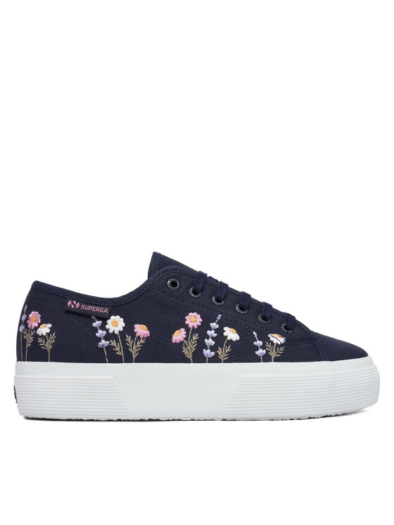 Superga Кросівки Superga 3740 Platform Flower Embroidery Leggera S5138TW Cиній
