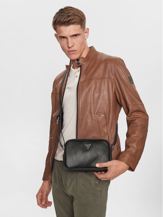 Guess Мъжка чантичка Guess Certosa Saffiano Smart Mini Bags HMECSA P3329 Черен