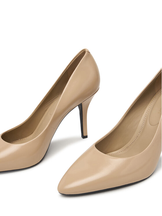 Tommy Hilfiger Обувки на ток Tommy Hilfiger High Heel Court Leather Shoe FW0FW09527 Бежов