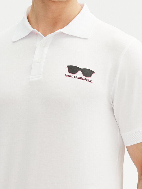 KARL LAGERFELD KARL LAGERFELD Pólóing 745400 552235 Fehér Slim Fit