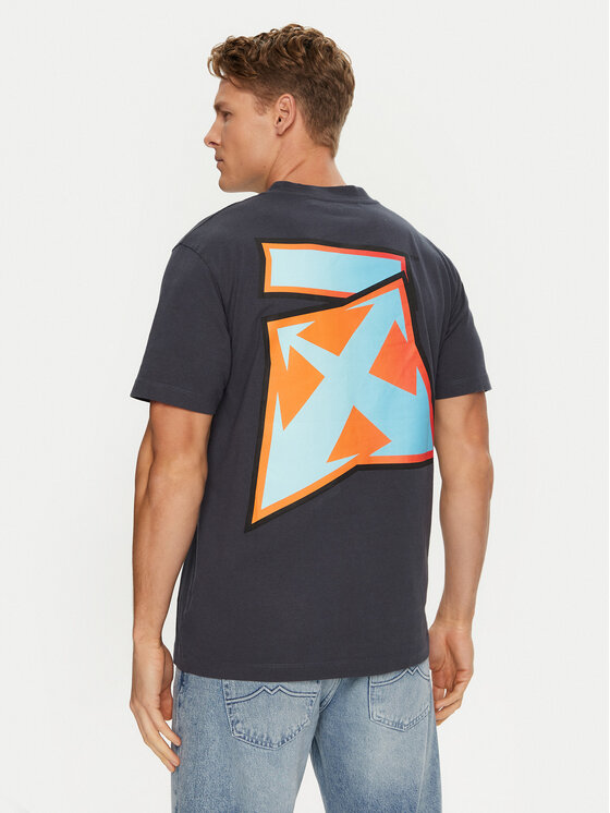 Off-White Off-White Футболка OMAA027F22JER0074641 Cиній Regular Fit