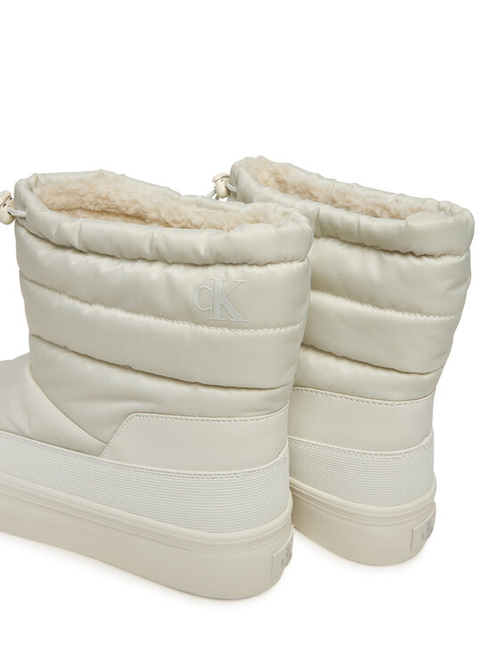 Calvin Klein Škornji za sneg Calvin Klein Vulc Flatf Snowboot Nylon Mix Mg YW0YW01977 Bela