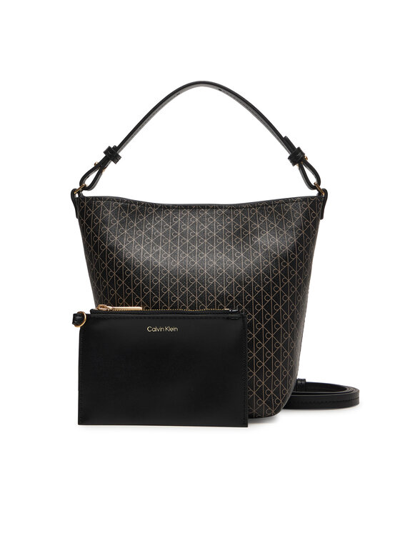 Calvin Klein Kabelka Calvin Klein Emblem Aop Sm Bucket Crossbody LV04F3506G Černá