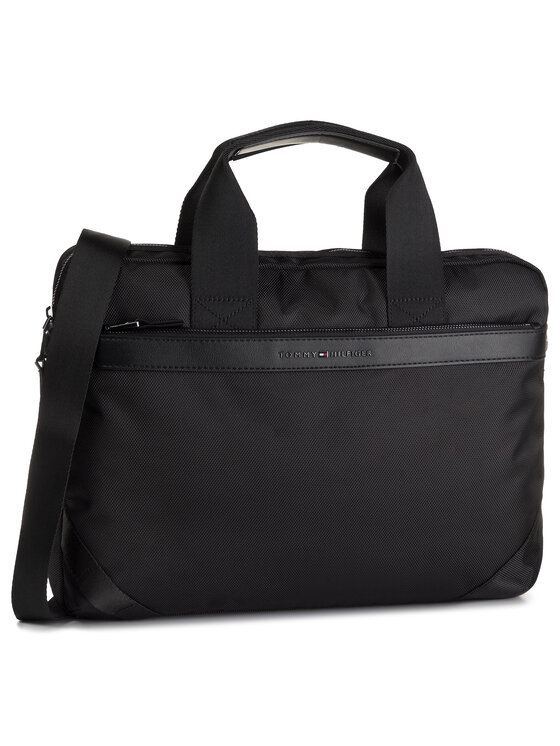 Tommy Hilfiger Τσάντα για laptop Tommy Hilfiger Nylon MIx Slim Computer Bag AM0AM05023 Μαύρο
