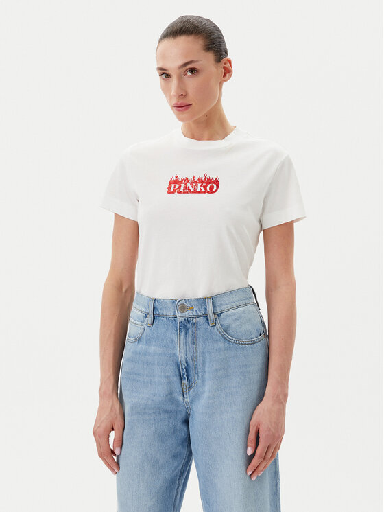 PINKO PINKO Футболка Trapani 105050 A2D6 Білий Regular Fit