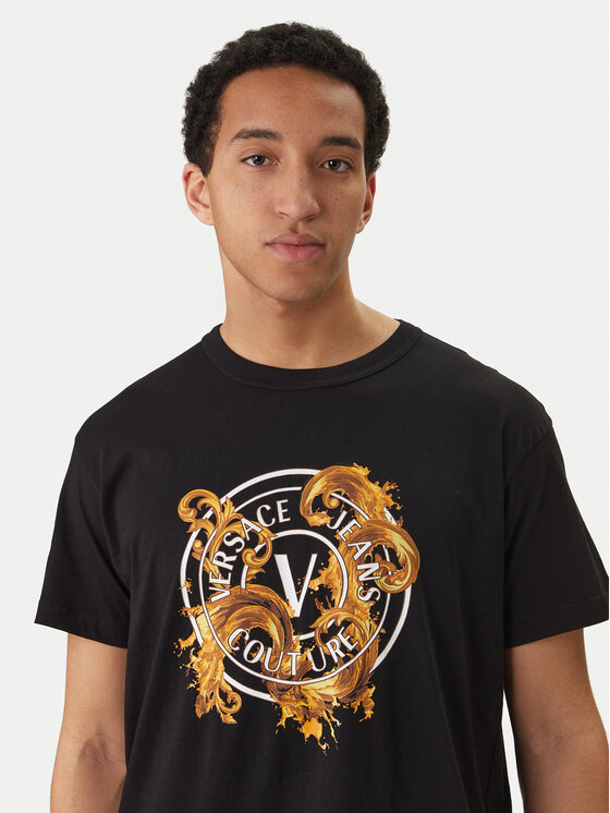Versace Jeans Couture Versace Jeans Couture Camiseta 80GAHE01 CJ00E Negro Regular Fit