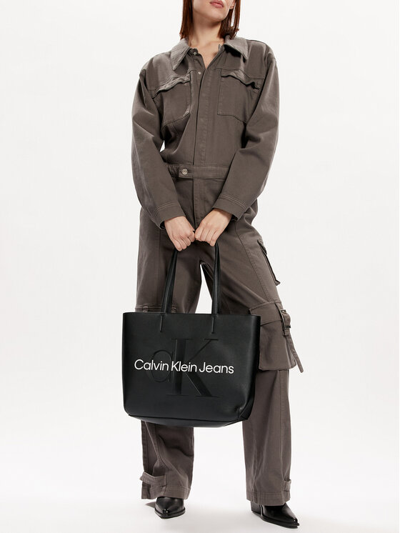 Calvin Klein Jeans Дамска чанта Calvin Klein Jeans Sculpted Shopper29 Mono K60K610276 Черен