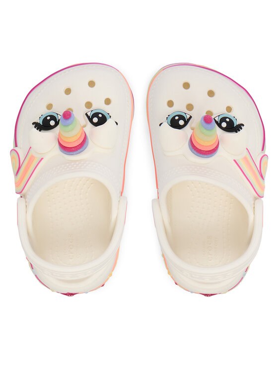Crocs Natikači Crocs Toddler Crocs Iam Unicorn Lights Classic Clog 212508 Bela