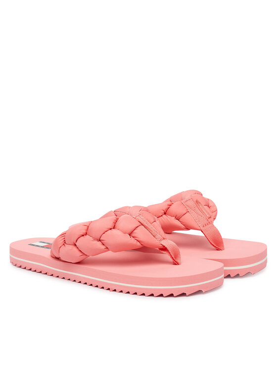 Tommy Jeans Čības uz pirksta Tommy Jeans Braided Thong Beach Sandal EN0EN02877 Rozā