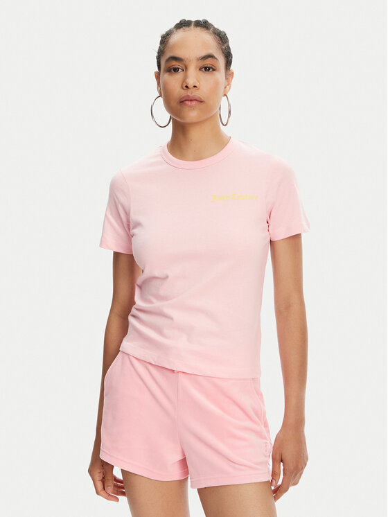 Juicy Couture Juicy Couture Póló La Beach JCWCT125319 Rózsaszín Regular Fit