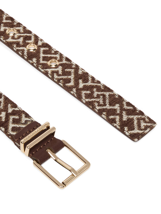 Tommy Hilfiger Колан Tommy Hilfiger Th Square 2.5 Jacquard AW0AW19141 Кафяв