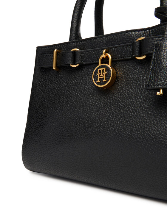 Tommy Hilfiger Kabelka Tommy Hilfiger American Icon Mini Tote Leather AW0AW17926 Černá