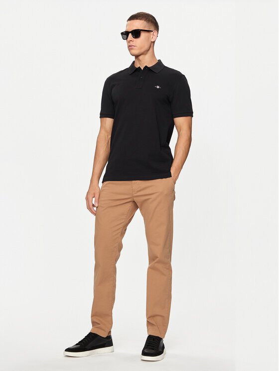 Gant Gant Polo majica Shield 2220 Črna Slim Fit