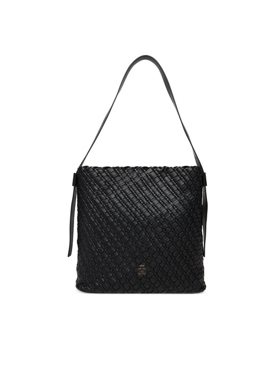 Tommy Hilfiger Táska Tommy Hilfiger Th Braided Maxi Hobo AW0AW18161 Fekete