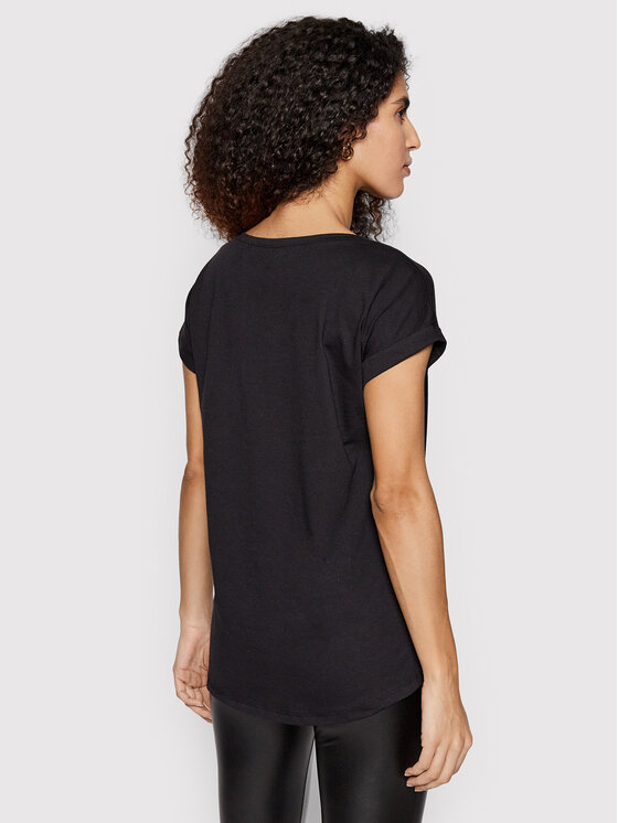 Vila Vila T-Shirt Dreamers 14083083 Μαύρο Boxy Fit