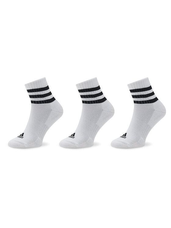 adidas Kratke čarape adidas 3-Stripes Cushioned Sportswear Mid-Cut Socks 3 Pairs HT3456 Bijela