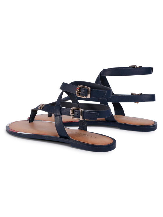 Tommy Hilfiger Sandali Tommy Hilfiger Iconic Flat Strappy Sandal FW0FW04873 Mornarsko modra