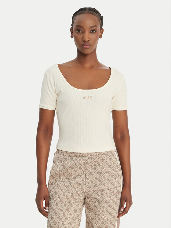 Guess Guess Camiseta V6GP04 K2969 Écru Slim Fit
