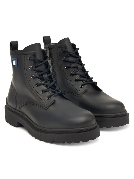 Tommy Jeans Ghete Tommy Jeans Tjm Lace Up Rubberized EM0EM01628 Negru