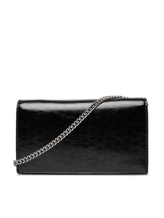 Calvin Klein Дамска чанта Calvin Klein Ck Metallic Wallet On Chain LV04F3320G Черен