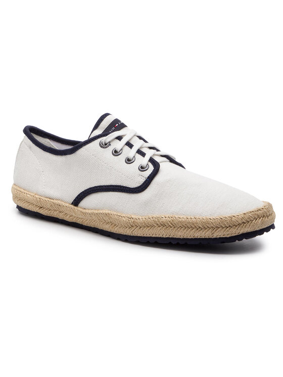 Tommy Hilfiger Espadrilles Tommy Hilfiger Canvas Lace Up Espadrille FM0FM02254 Fehér